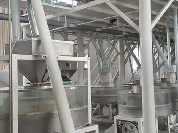 fábrica de moagem de trigo e produção de farinha
