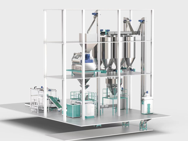 Linha de produção automática de pó pré-misturado