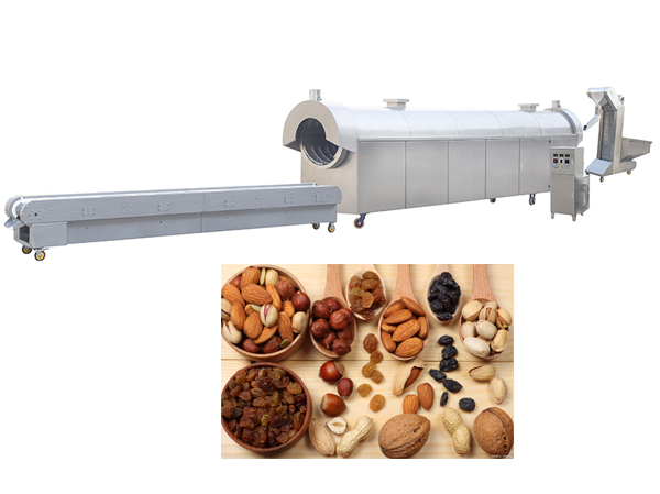 Máquina de processamento de fritura e torrefação com sabor de noz e máquinas de descasque e descascar nozes